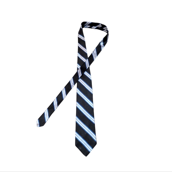 Brooks Brothers Striped Silk Tie Blue Made In USA - Picture 2 of 5